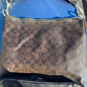 Coach Dark Brown Signature Shoulder Bag
